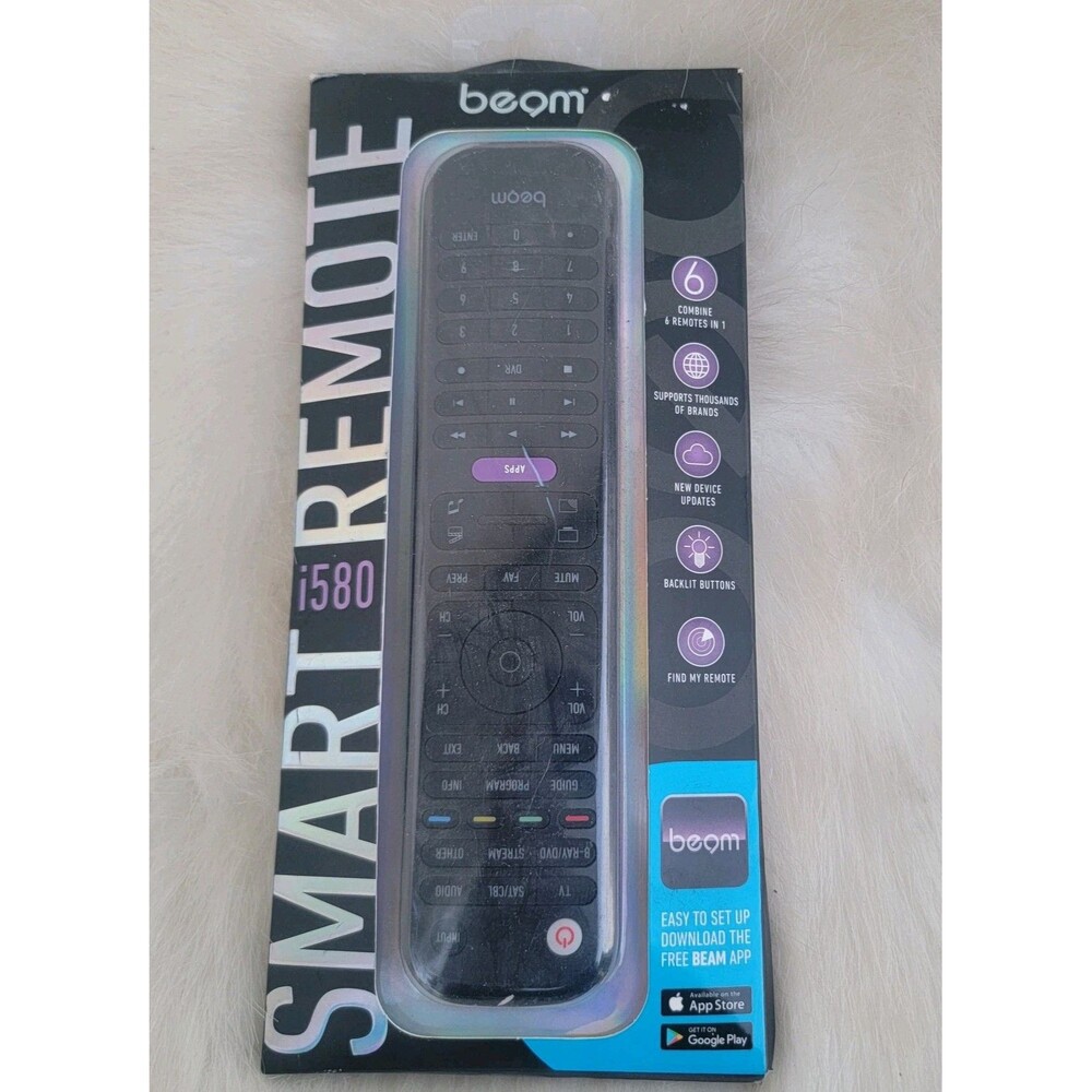 Beam Universal 6-in-1 Smart Remote Control (i580) IOS/Android App-Find My Remote